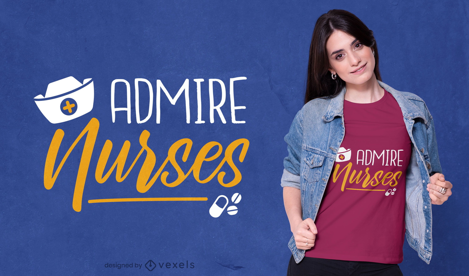Admira el diseño de la camiseta de las enfermeras.