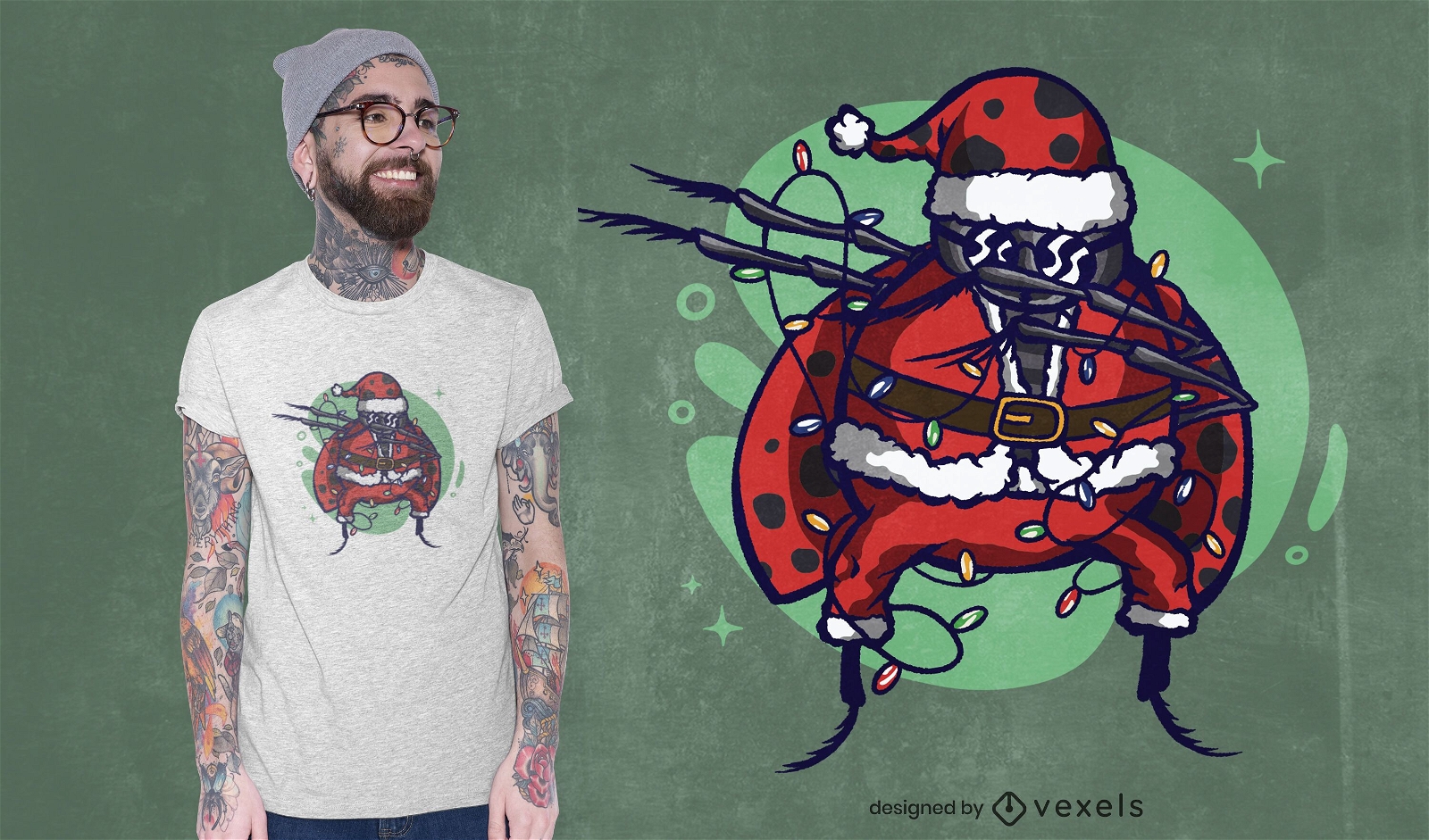 Christmas ladybug t-shirt design