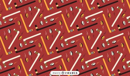 Hockey elements pattern design