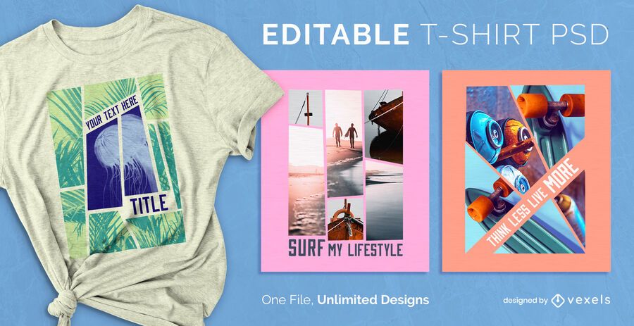 Collage scalable t-shirt PSD Collage scalable t-shirt PSD