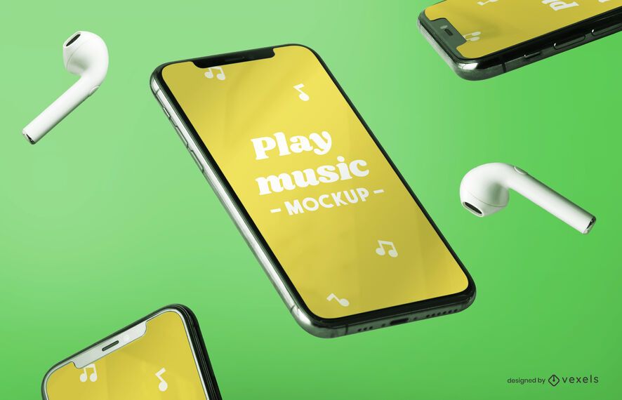 Iphone music mockup composition Iphone music mockup composition