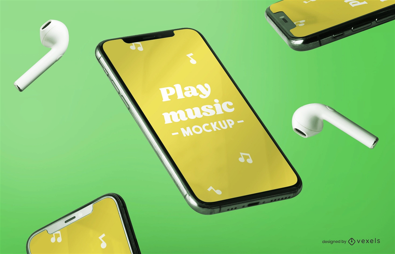 Iphone music mockup composition