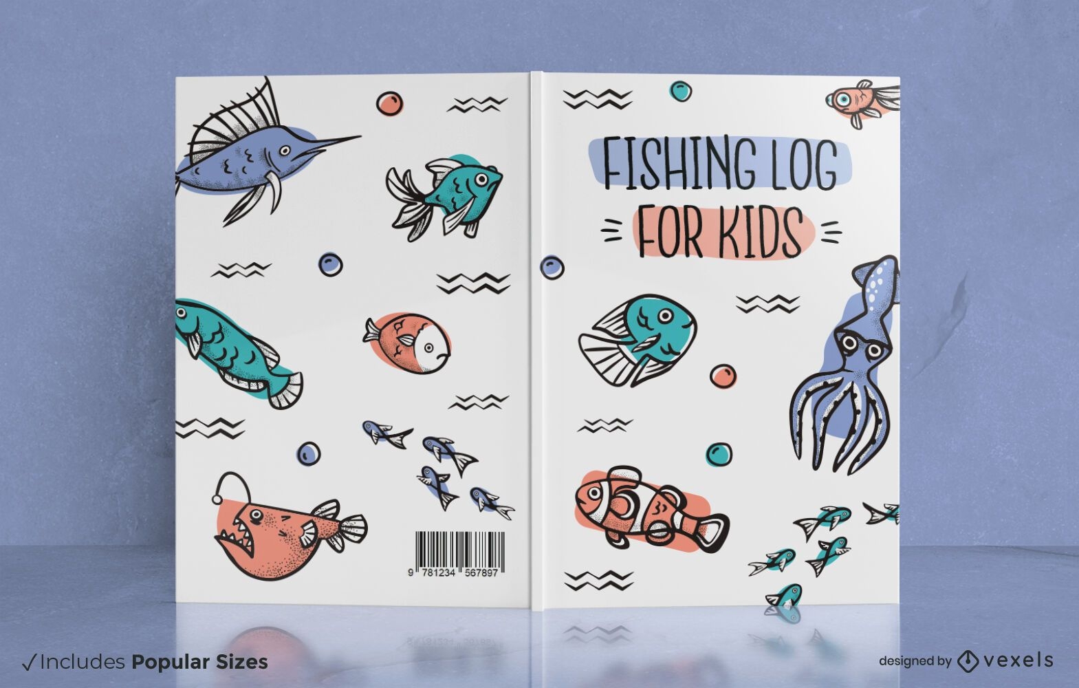 Desenho da capa do livro de peixes