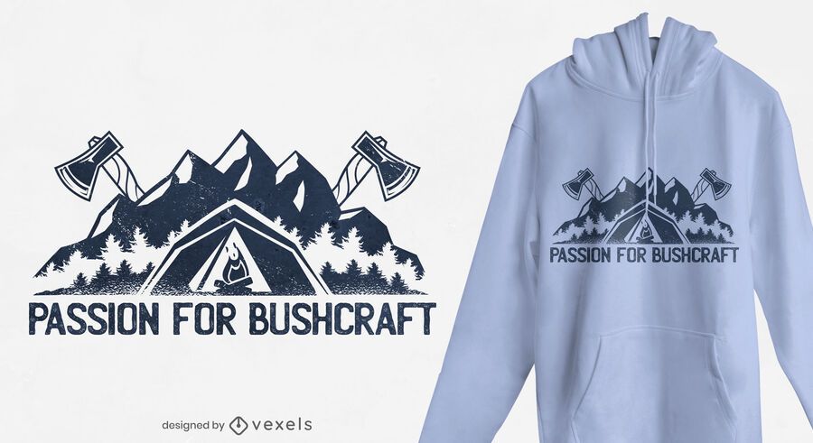 Bushcraft passion t-shirt design Bushcraft passion t-shirt design