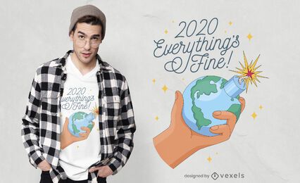 2020 com design fino de t-shirt de tudo