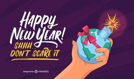 Funny new year lettering design Funny new year lettering design