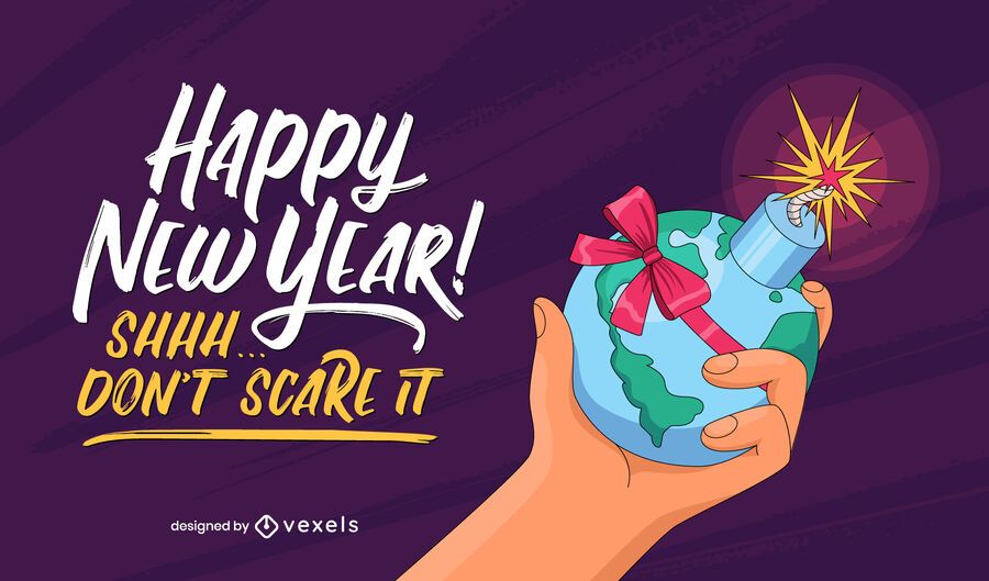 Funny new year lettering design Funny new year lettering design