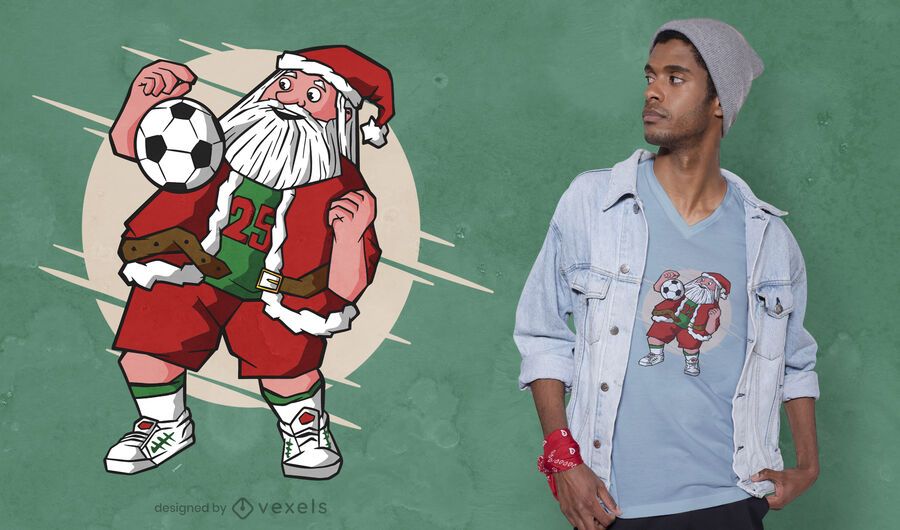 Santa soccer t-shirt design Santa soccer t-shirt design