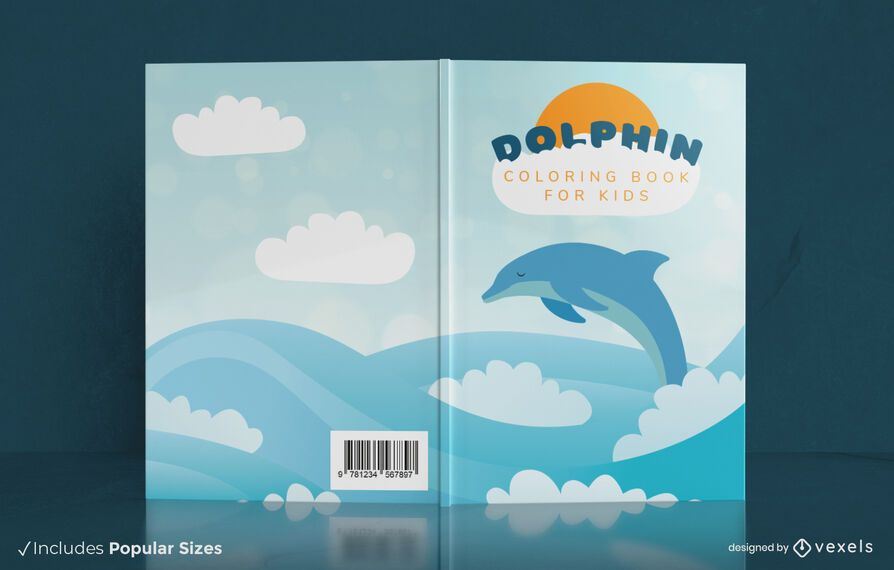 Swimming dolphin book cover design Swimming dolphin book cover design