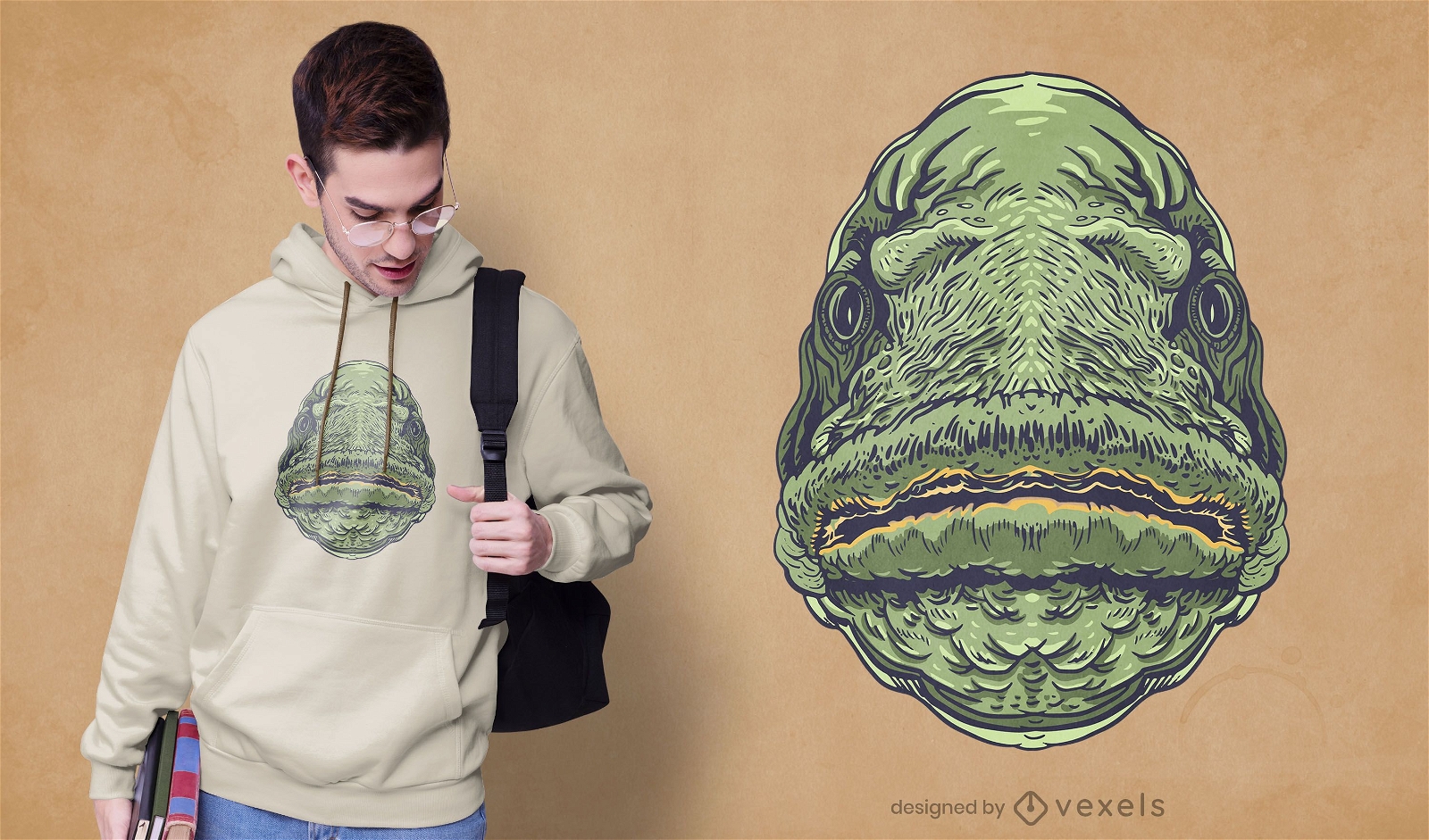Design de t-shirt boca de peixe