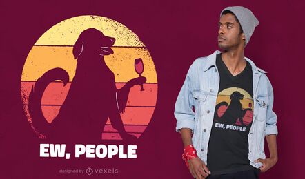 Diseño de camiseta de cita de puesta de sol de perro
