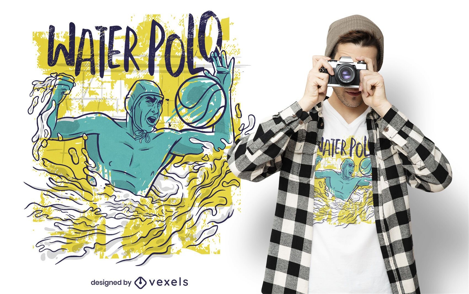 Design de camiseta esporte pólo aquático