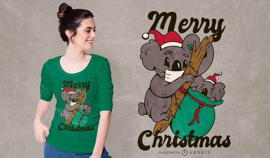 Christmas koala t-shirt design Christmas koala t-shirt design
