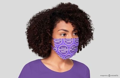 Woman face mask mockup design