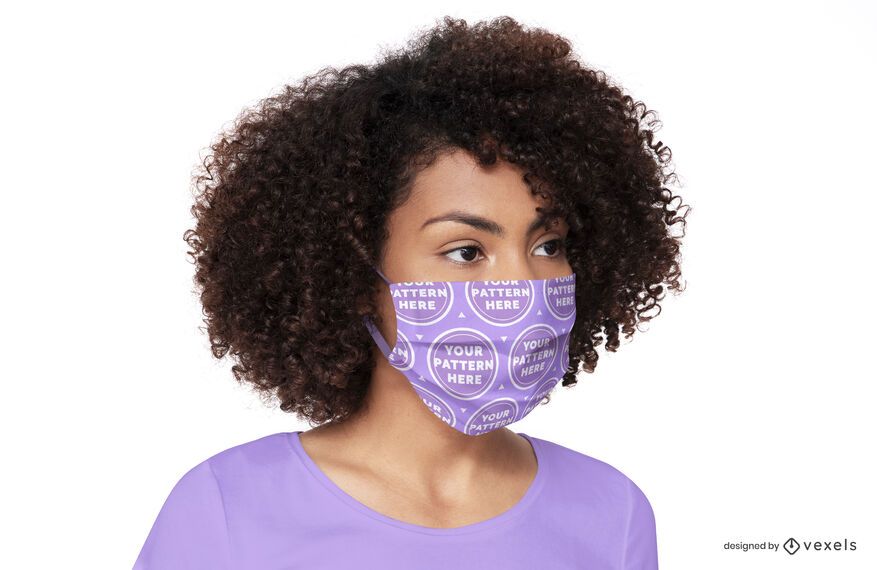 Woman face mask mockup design Woman face mask mockup design