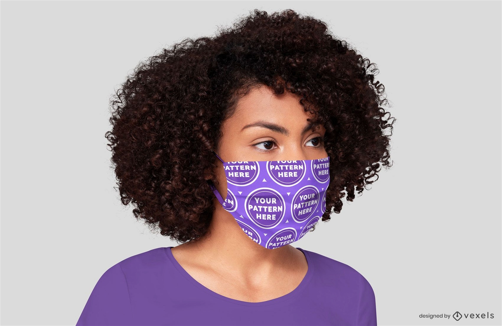 Design de maquete de máscara facial para mulher