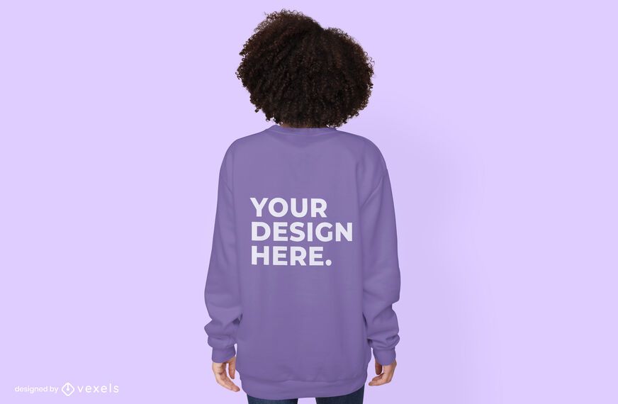 Diseño de maqueta de sudadera con capucha modelo femenino trasero Diseño de maqueta de sudadera con capucha modelo femenino trasero