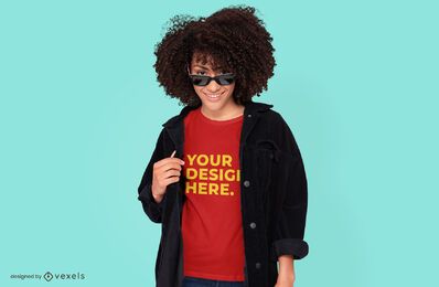Sonnenbrillenmodell T-Shirt Modell Design