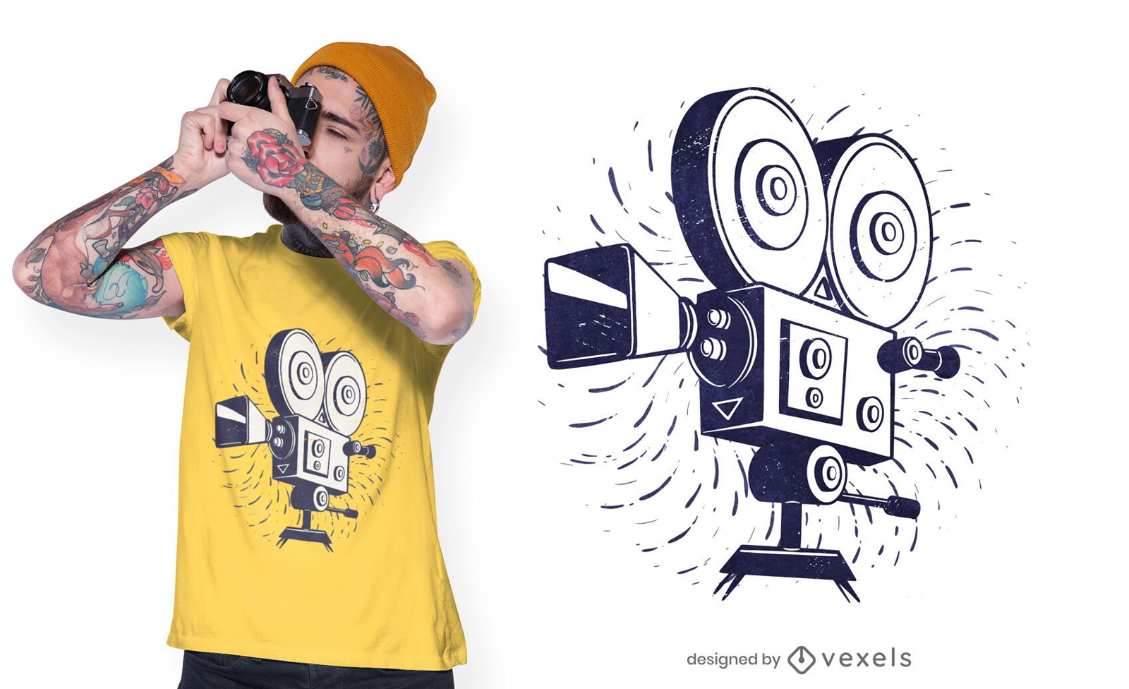 Vintage film camera t-shirt design