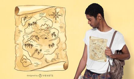 Diseño de camiseta de mapa del tesoro Diseño de camiseta de mapa del tesoro