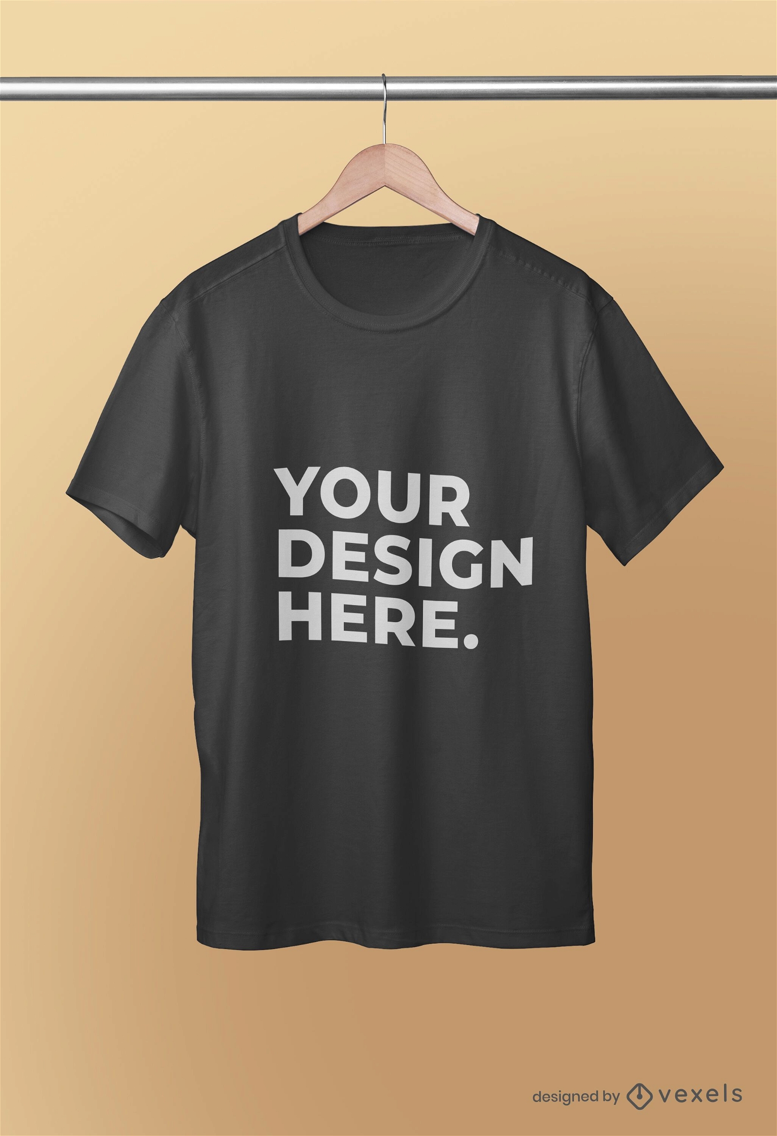 Diseño psd de maqueta de camiseta colgada