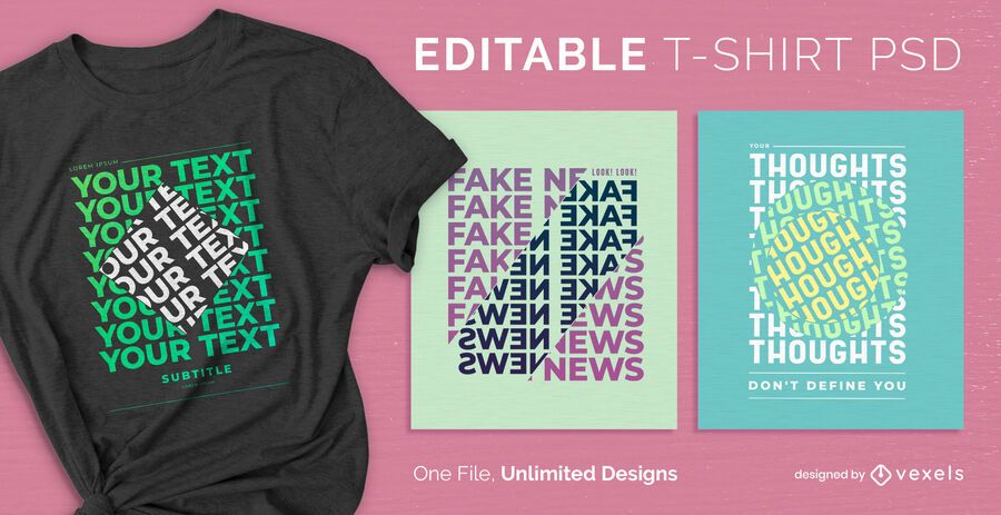 Flipped text scalable t-shirt PSD Flipped text scalable t-shirt PSD