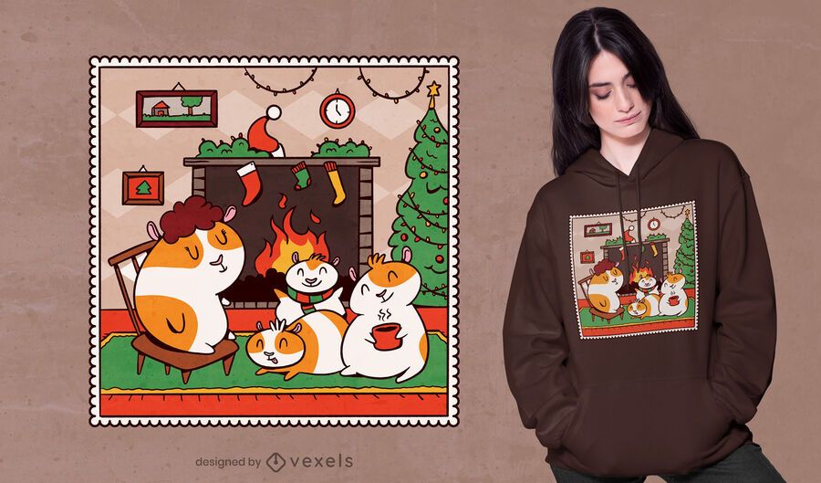 Guinea pig christmas t-shirt design Guinea pig christmas t-shirt design