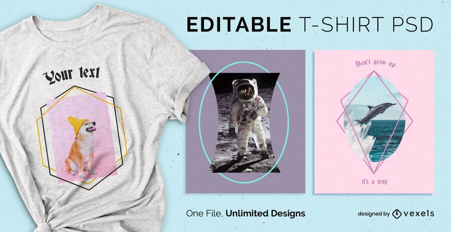 Geometric frames scalable t-shirt PSD Geometric frames scalable t-shirt PSD