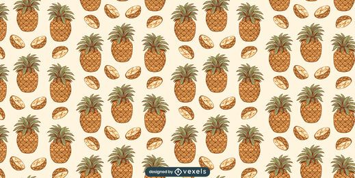 Diseño de patrón de rodajas de piña
