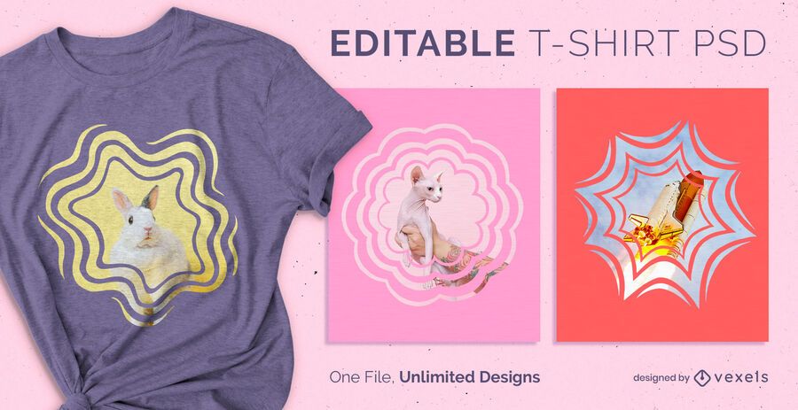 T-shirt escalável distorção psd T-shirt escalável distorção psd