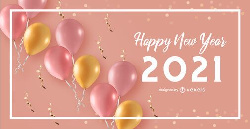 Feliz año nuevo 2021 diseño de fondo de celebración