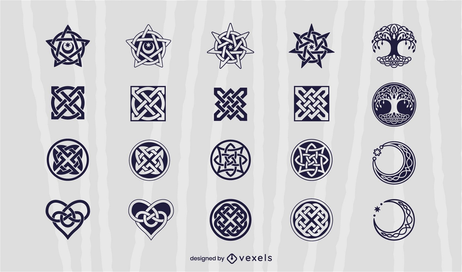 Celtic elements illustration set