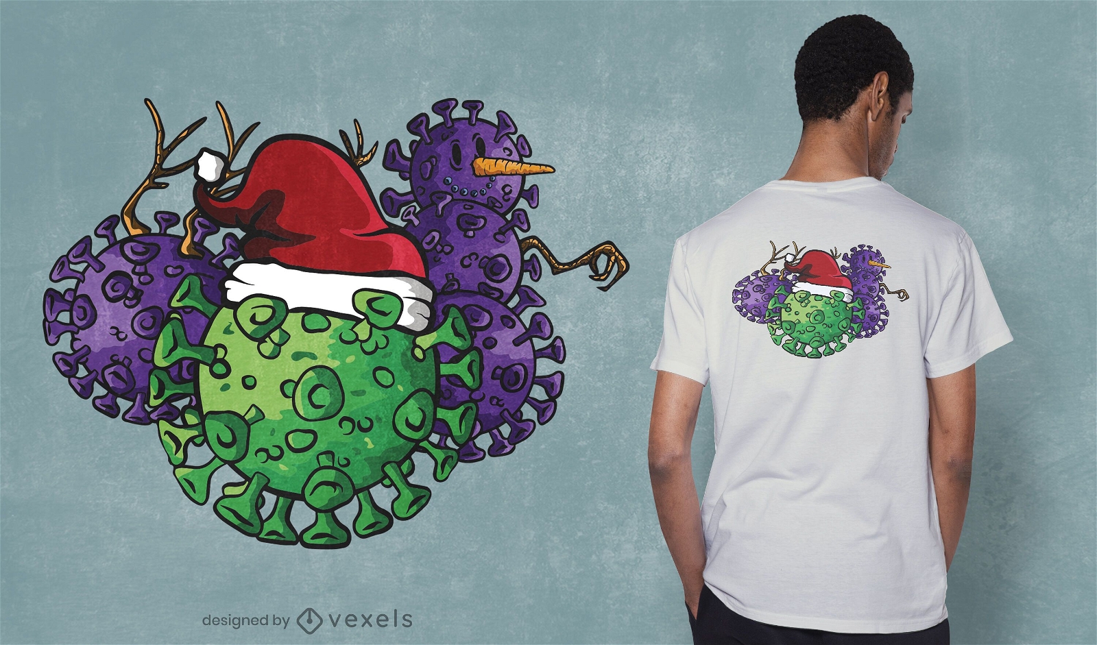 Covid Weihnachten T-Shirt Design