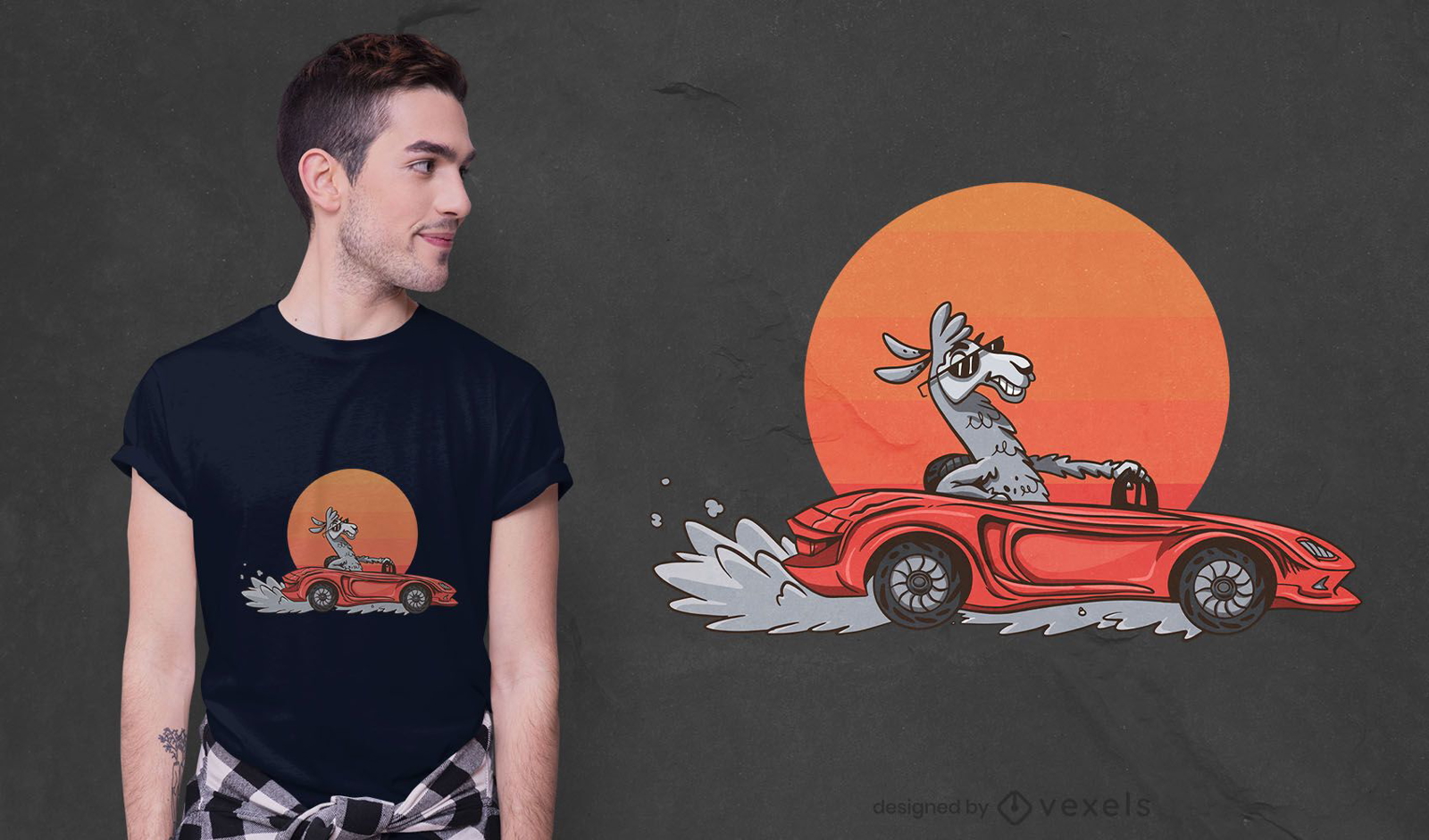 Design de t-shirt de carro lama