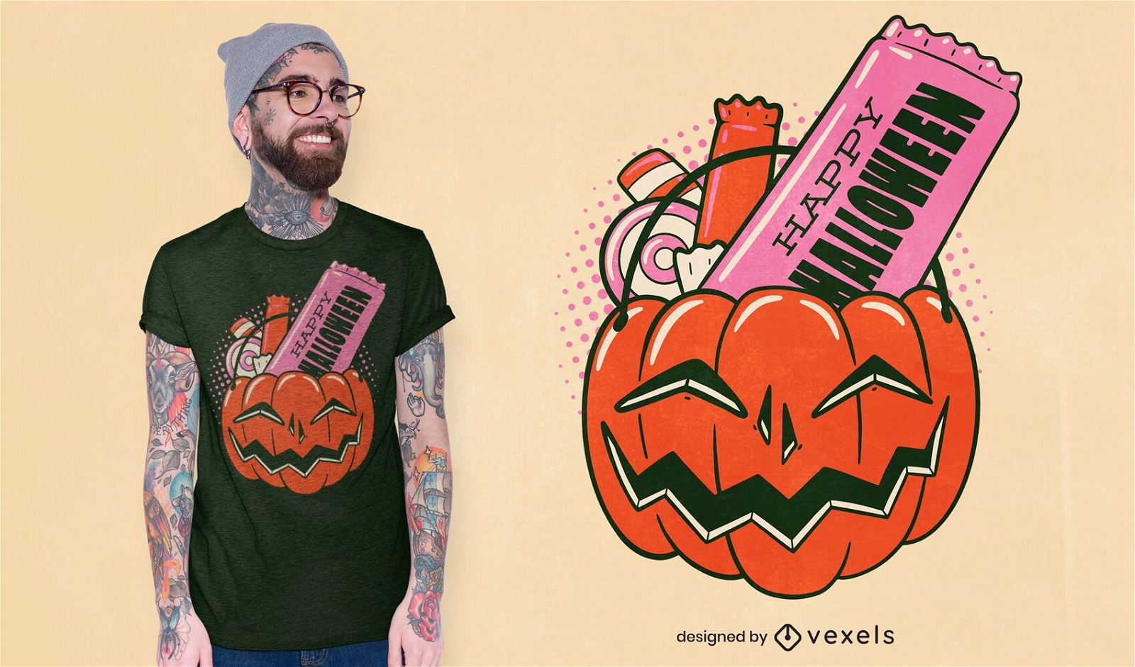 Candy pumpkin t-shirt design