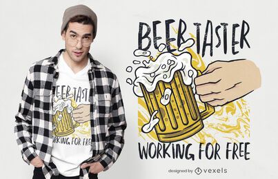 Diseño de camiseta de catador de cerveza.