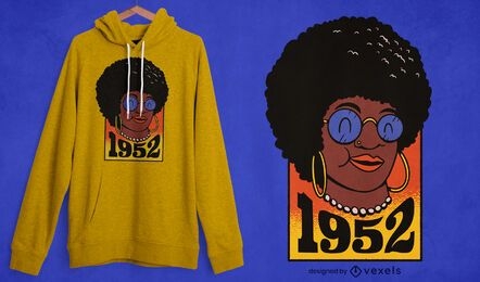 Black woman birthday t-shirt design