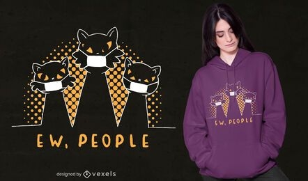 Diseño de camiseta de gatos ew people