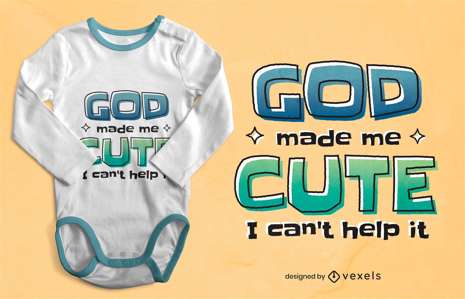 God made me cute t-shirt design