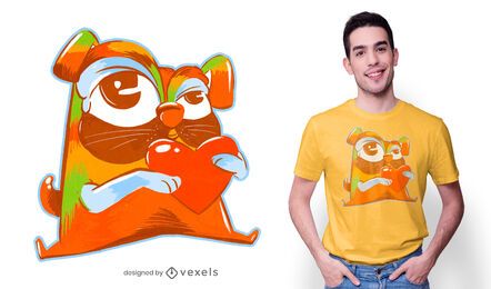 Design de camiseta pug colorida