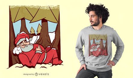 Projeto da camiseta do Papai Noel dormindo