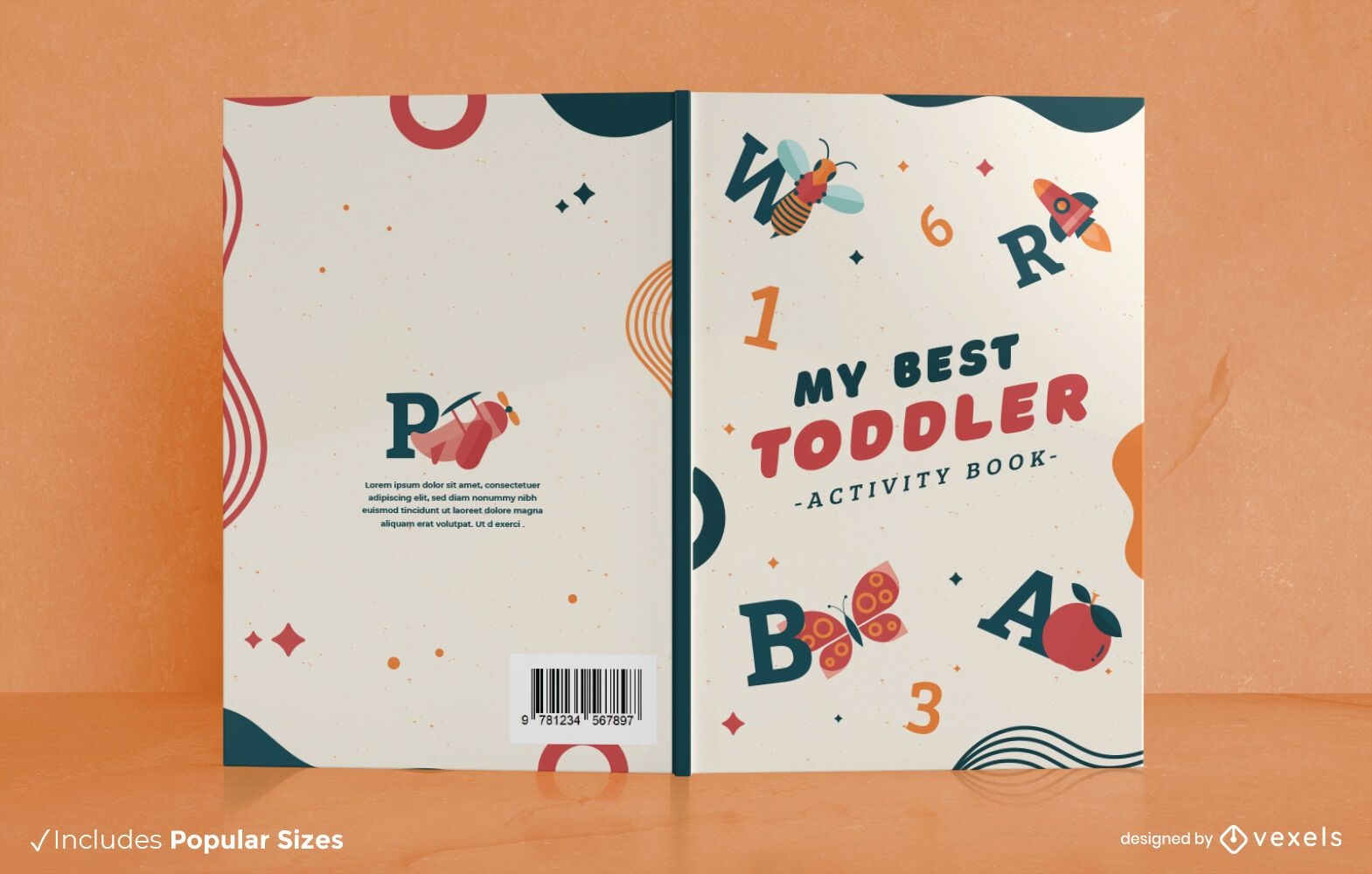 Design de capa de livro de atividades infantis