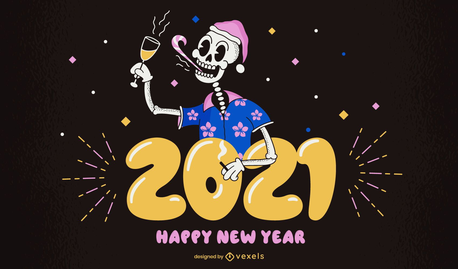 Free Vector  2021 happy new year gaming card with snake game design and  pixel text effect