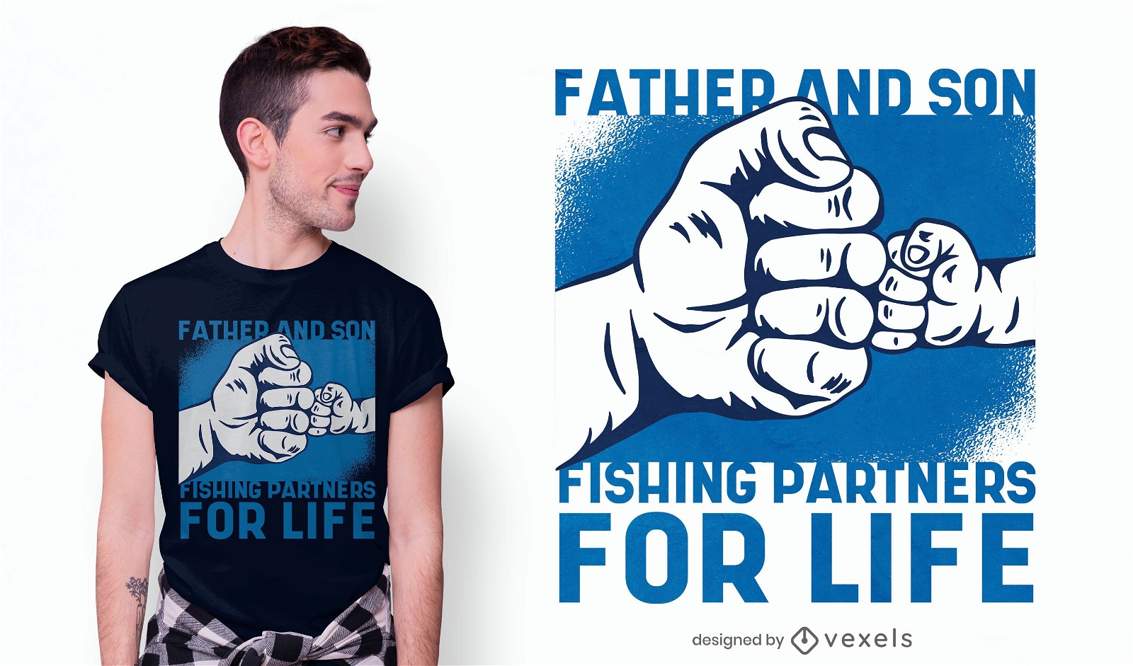 Design de camisetas de parceiros de pesca