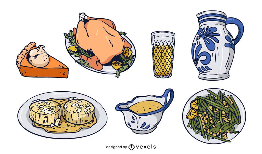 Traditional german food illustration Traditional german food illustration