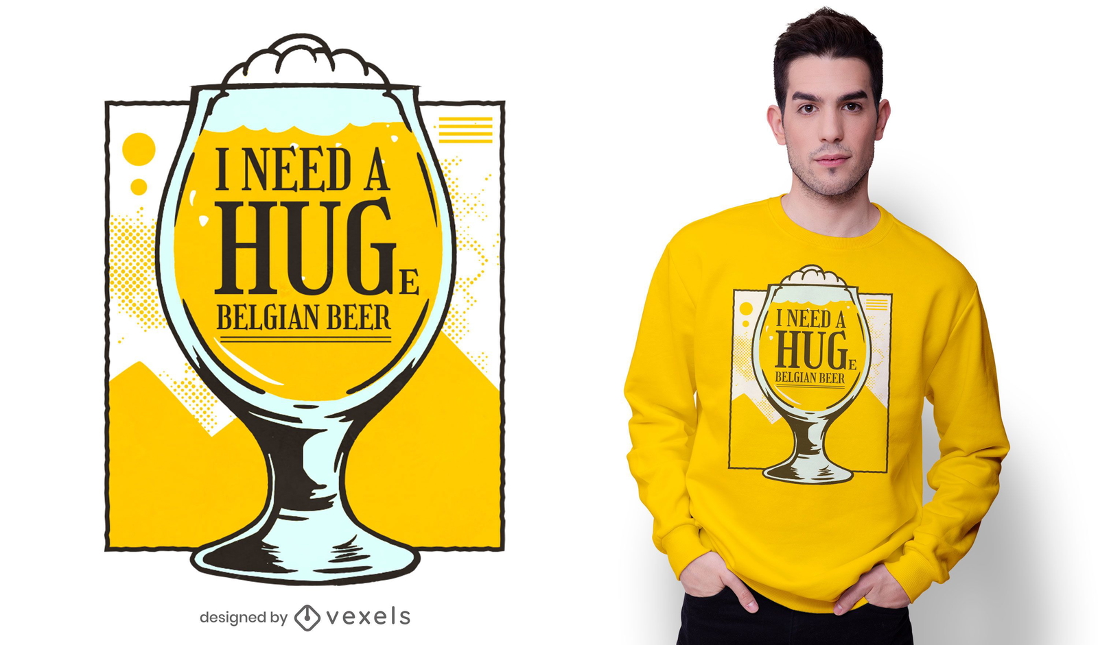 Diseño de camiseta de cerveza belga.