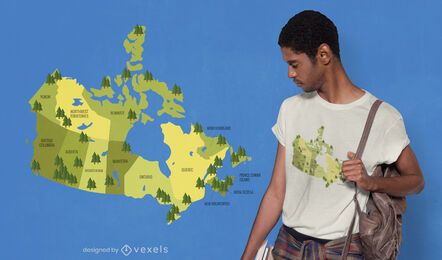 Diseño de camiseta de mapa de parques nacionales de Canadá Diseño de camiseta de mapa de parques nacionales de Canadá
