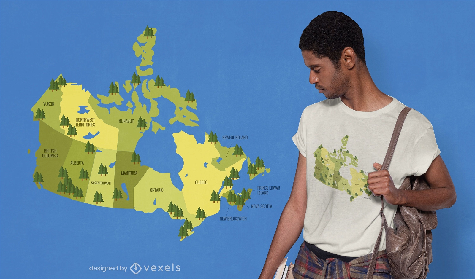 Diseño de camiseta de mapa de parques nacionales de Canadá