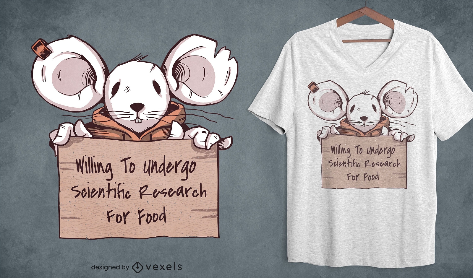 Diseño de camiseta de investigación de ratón.