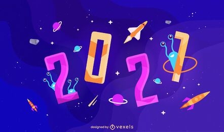 2021 space illustration design